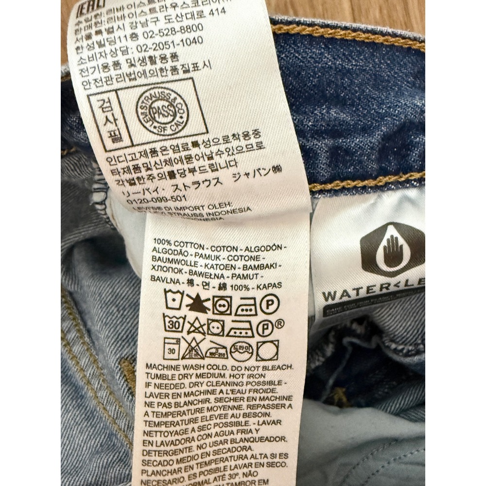 Levis High Waisted Straight Leg Distressed Jeans Medium Wash Blue W27 - Picture 4 of 5
